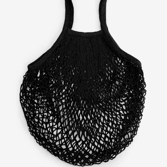 NWT Ardene Black Cotton Mesh Shopping Tote - Picture 3 of 4